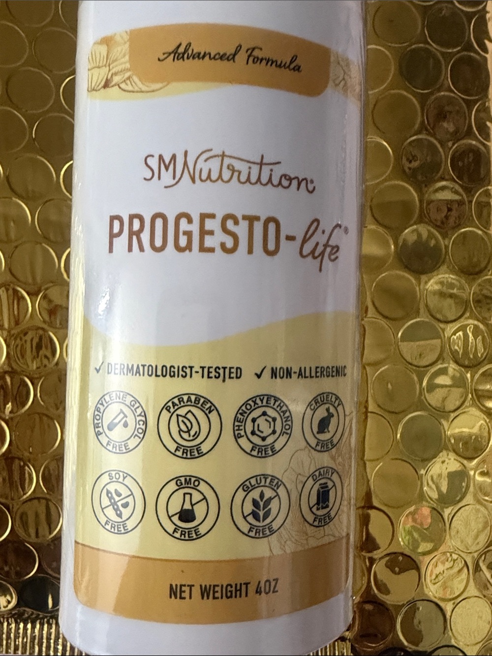 SMNutrition Progesto-life Supplement - White & Gold Bottle